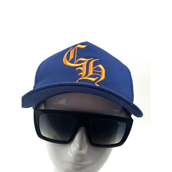 Men's Chrome Hearts Blue/Orange CH Cross Patch Baseball Trucker Hat - Picture 3 of 9